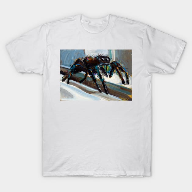 Psychedelic Jumping Spider by Robert Phelps T-Shirt by RobertPhelpsArt